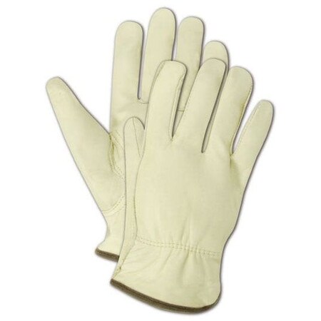 Magid Leather Drivers Gloves, Slip On Cuff, Keystone Thumb Thumb, Tan, M 12 PK TB550E-M